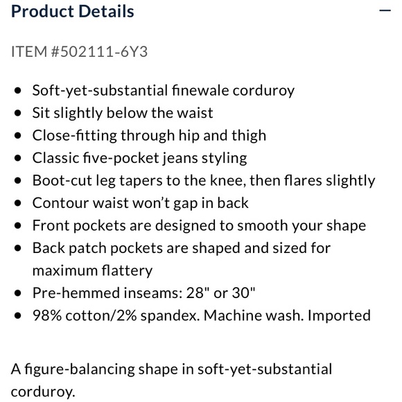 NEW Lands’ End bootcut cords, 6P - Picture 9 of 9